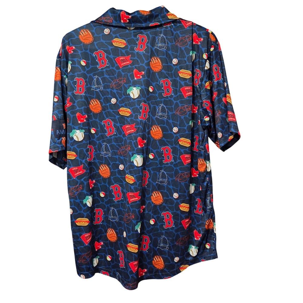 Boston Red Sox Button Down Shirt Promotional Hawiian Champions Mens Medium - Picture 4 of 7